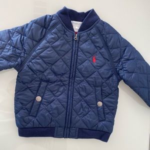 Ralph Lauren navy blue puffer jacket 12m